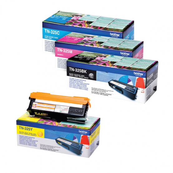 Brother TN325 Toner CartridgeMulti-Pack - Black, Cyan, Magenta, Yellow (BA810619) 